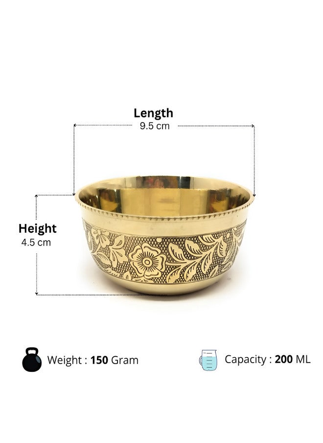 Nyra Kitchenware Bronze-Toned 4 Pieces Brass Dishwasher Safe Dip Bowl - Image 3